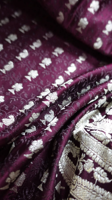 Dark Plum Vintage Heavy Sari - New