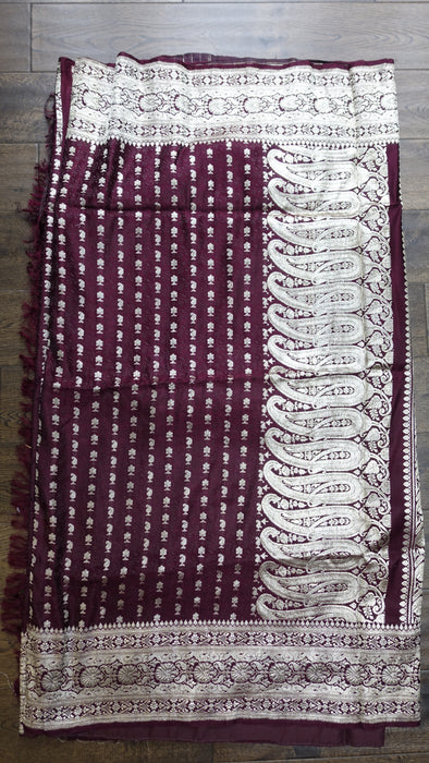 Dark Plum Vintage Heavy Sari - New