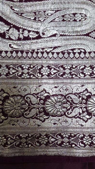 Dark Plum Vintage Heavy Sari - New