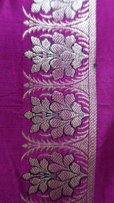 Vivid Purple Vintage Banarsai Brocade Sari - New