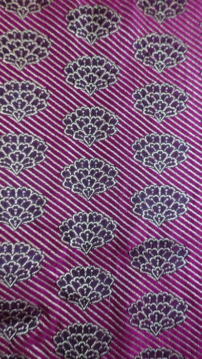 Vivid Purple Vintage Banarsai Brocade Sari - New