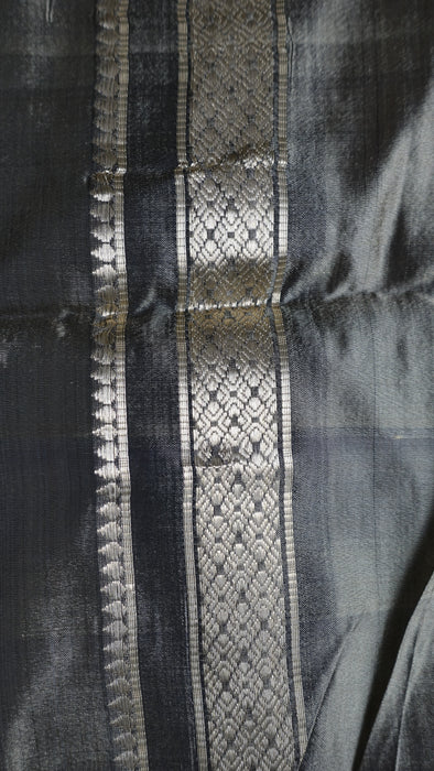 Khaki Silk Blend Sari - New