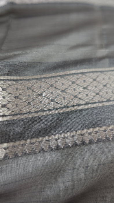 Khaki Silk Blend Sari - New