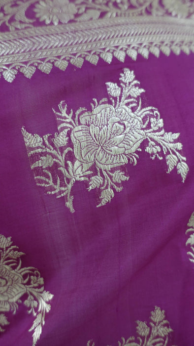 Vivid Purple Sari With Blouse Piece - New