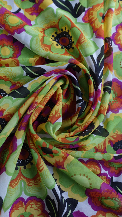 Really Colourful Vintage Woolly Chiffon Sari - New