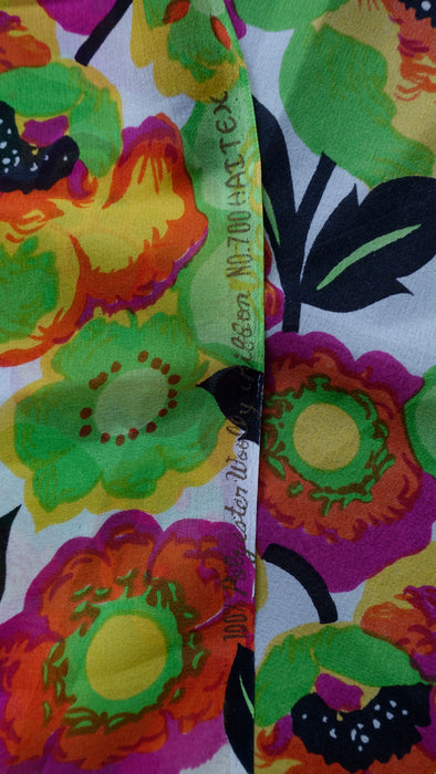 Really Colourful Vintage Woolly Chiffon Sari - New