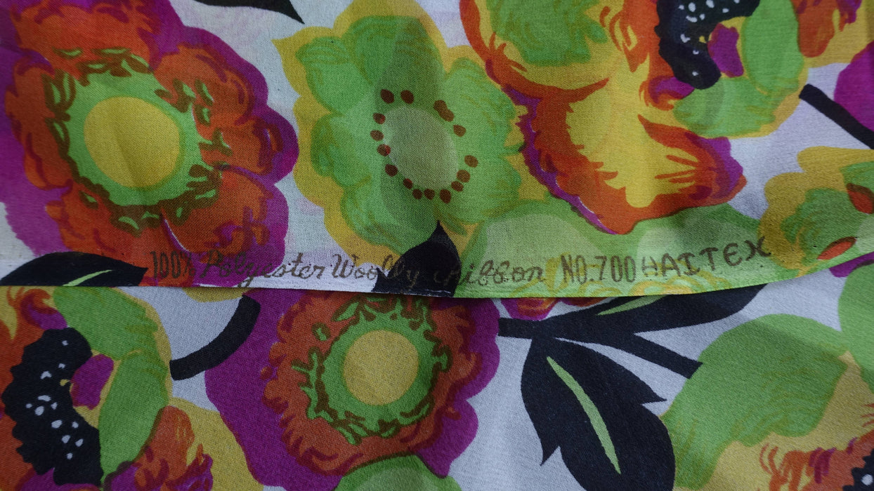Really Colourful Vintage Woolly Chiffon Sari - New