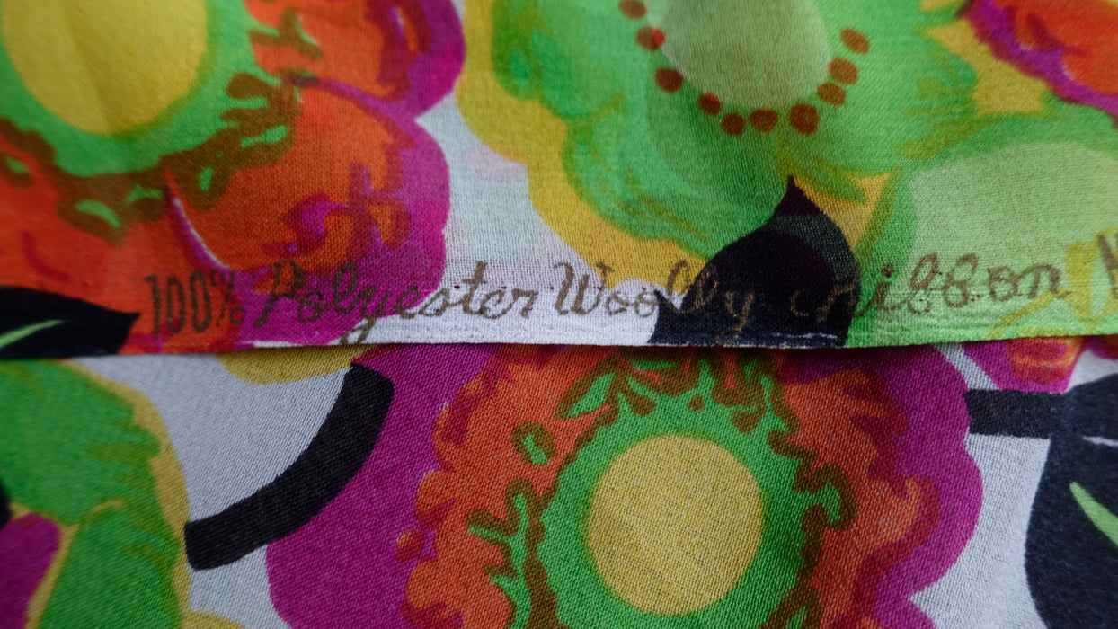 Really Colourful Vintage Woolly Chiffon Sari - New