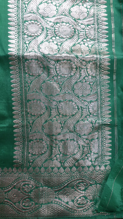 Jade Pure Silk Sari With Blouse Piece Sari- New