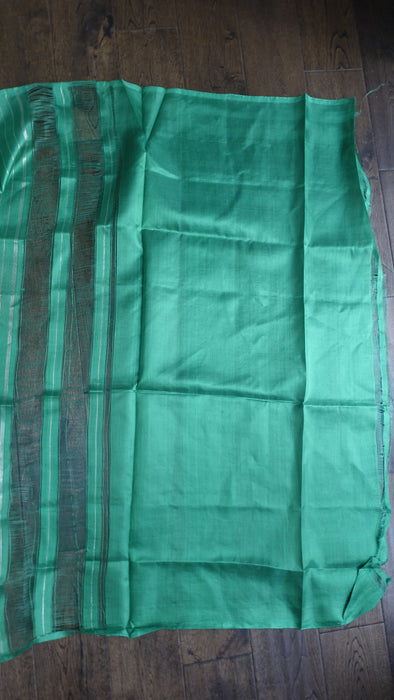 Jade Pure Silk Sari With Blouse Piece Sari- New