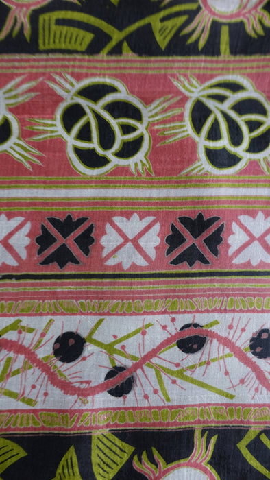 Bright Green Tissue Silk Printed Sari - Preloved