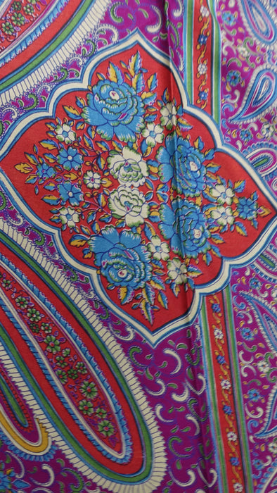 Bright Green And Pink Vintage Silk Sari - New