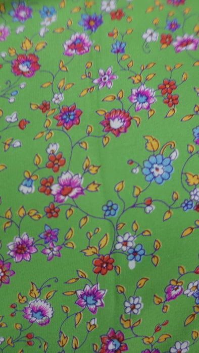 Bright Green And Pink Vintage Silk Sari - New