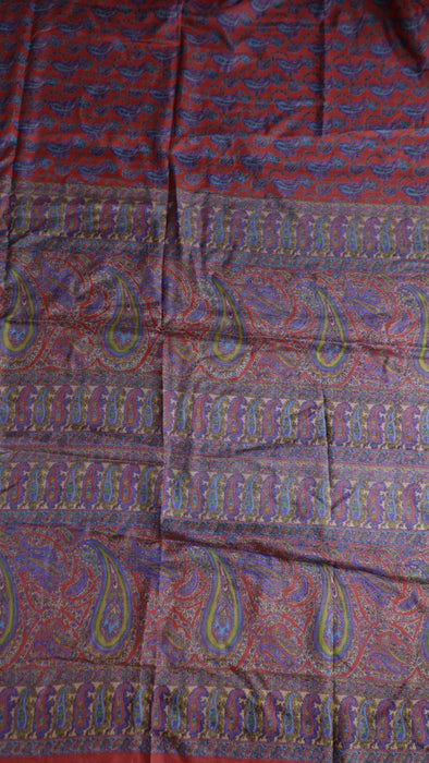 Burnt Orange Silky Crepe Sari - Preloved