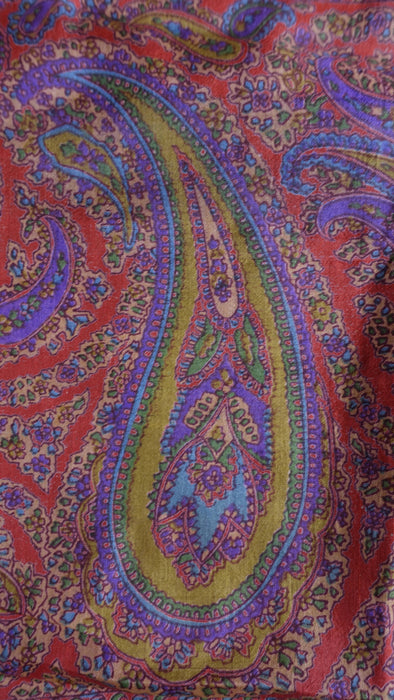 Burnt Orange Silky Crepe Sari - Preloved