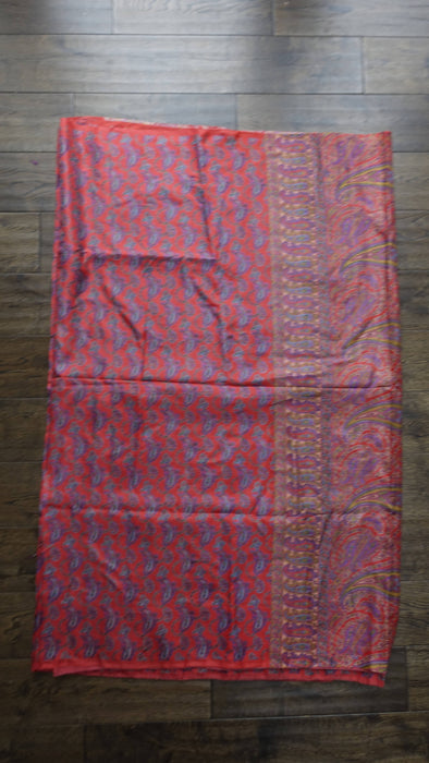 Burnt Orange Silky Crepe Sari - Preloved