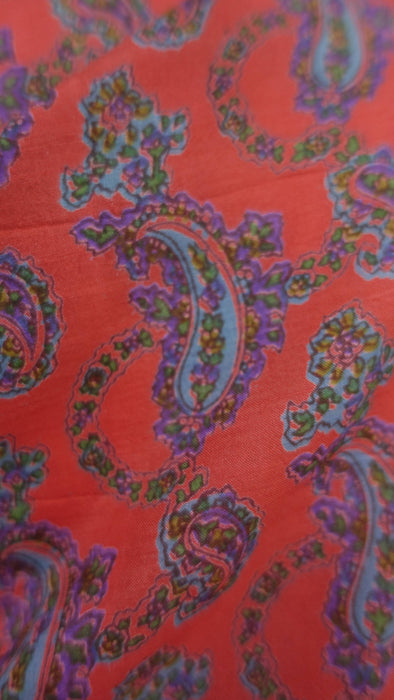 Burnt Orange Silky Crepe Sari - Preloved