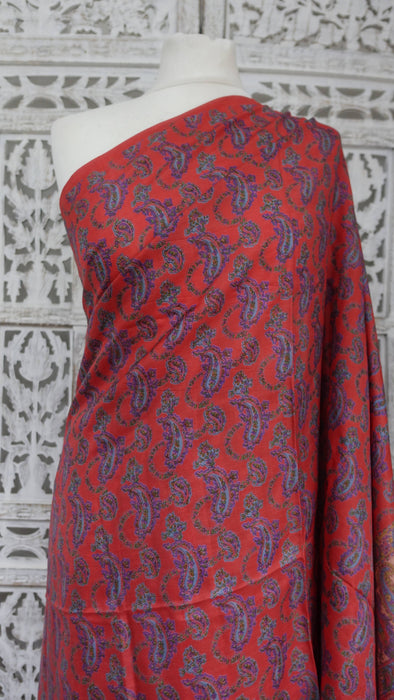 Burnt Orange Silky Crepe Sari - Preloved