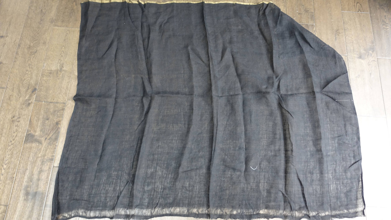 Black Kalki Prepleated Sari In Metallic Colours With Blouse Piece - New