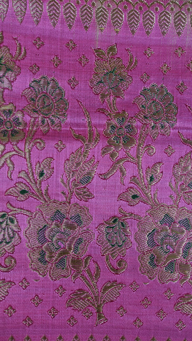Pink Banarsi Brocade Vintage Sari - New