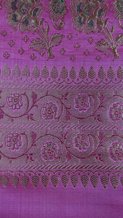 Pink Banarsi Brocade Vintage Sari - New