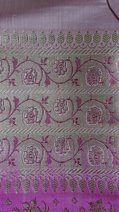 Pink Banarsi Brocade Vintage Sari - New
