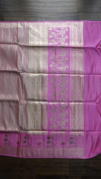 Pink Banarsi Brocade Vintage Sari - New
