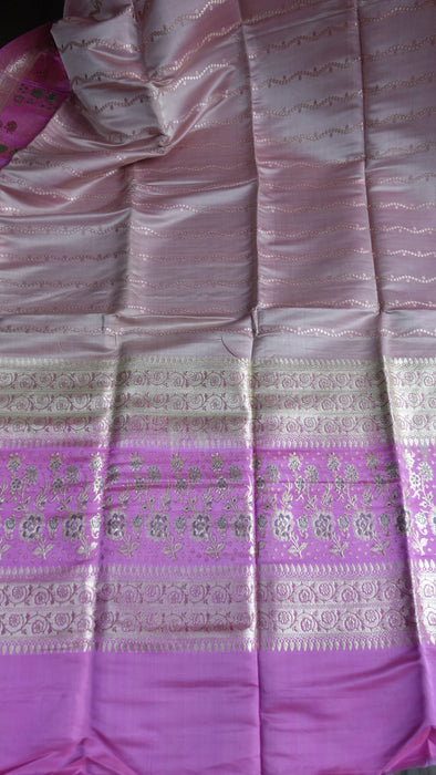 Pink Banarsi Brocade Vintage Sari - New