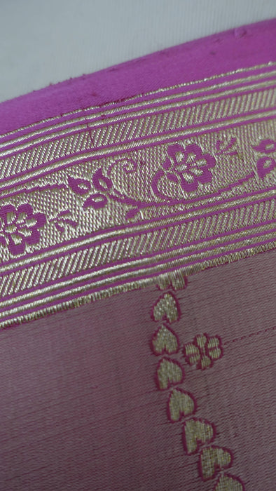 Pink Banarsi Brocade Vintage Sari - New