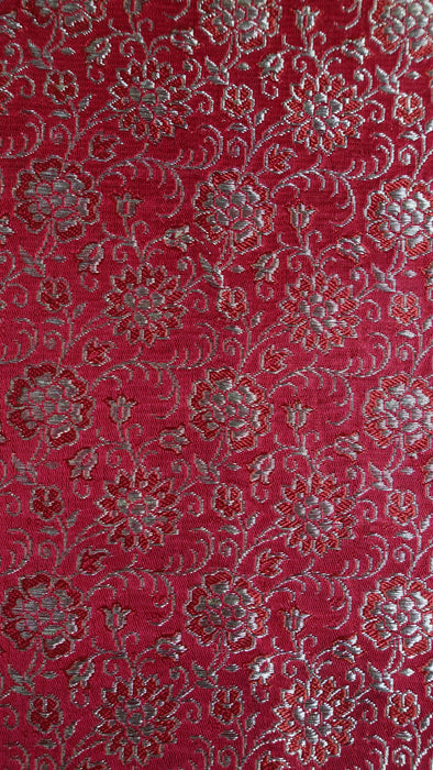 Red Vintage Banarsi Brocade Wedding Sari - New