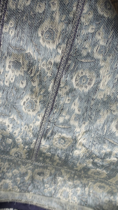 Sage Grey  Silk Sari With Net Backing - New