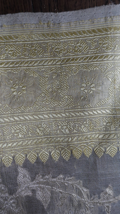 Cream Vintage Organza Zardosi Sari - New