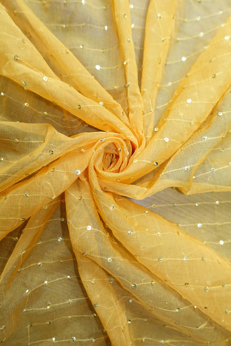 Ochre Vintage Silk Chiffon Dupatta - New