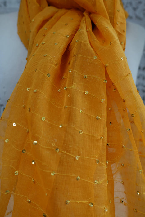 Ochre Vintage Silk Chiffon Dupatta - New