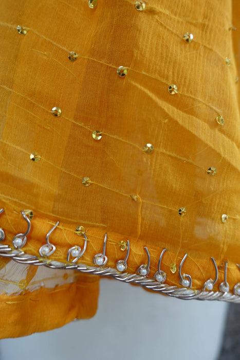 Ochre Vintage Silk Chiffon Dupatta - New