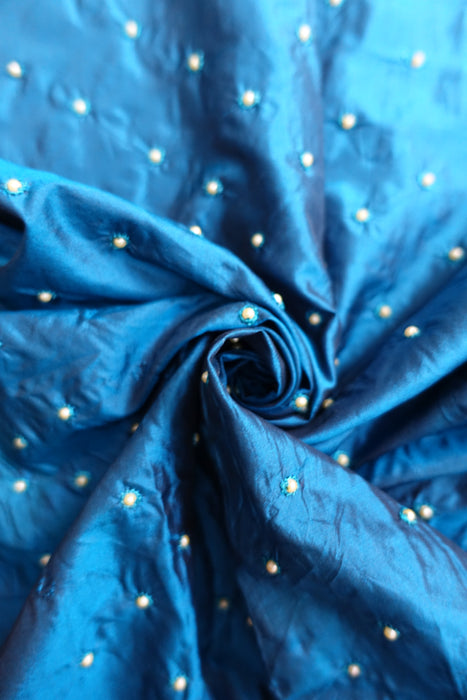 Dark Teal And Magenta Pure Silk Vintage Dupatta - New