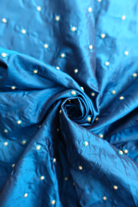 Dark Teal And Magenta Pure Silk Vintage Dupatta - New
