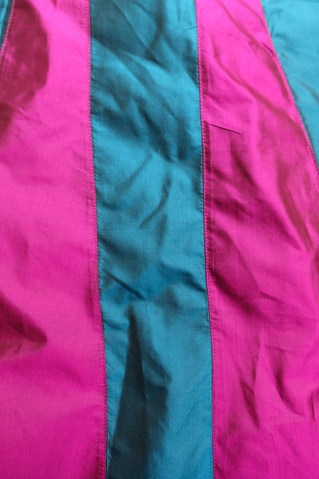 Dark Teal And Magenta Pure Silk Vintage Dupatta - New