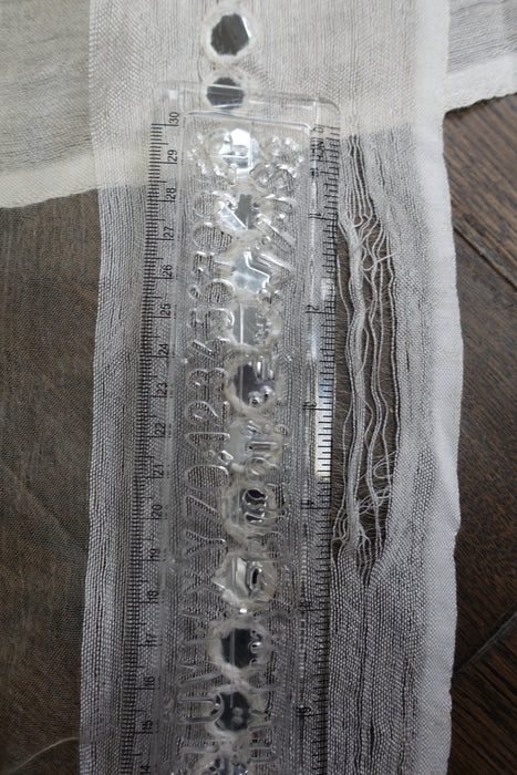 Cream Linen Silk Blend Faux Mirrorwork - Preloved