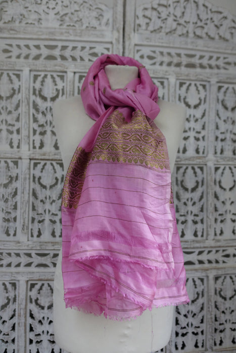 Soft Pink Vintage Silk Dupatta- New
