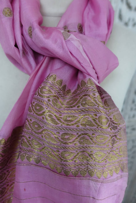 Soft Pink Vintage Silk Dupatta- New