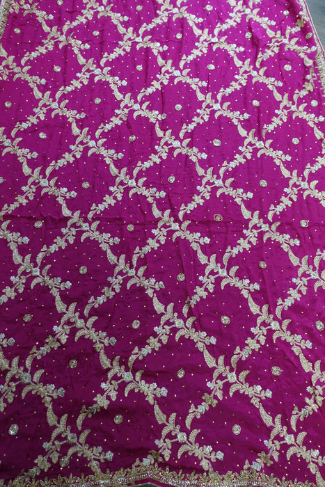 Vivid Purple Heavy Embellished Dupatta - New