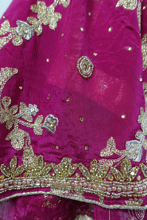 Vivid Purple Heavy Embellished Dupatta - New