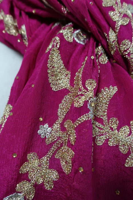 Vivid Purple Heavy Embellished Dupatta - New