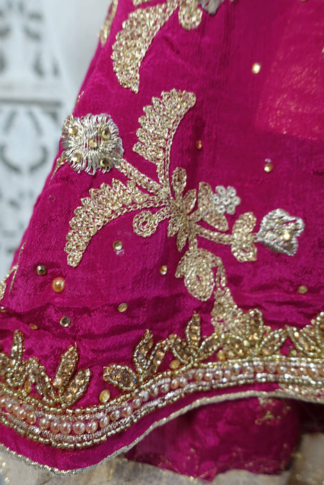 Vivid Purple Heavy Embellished Dupatta - New