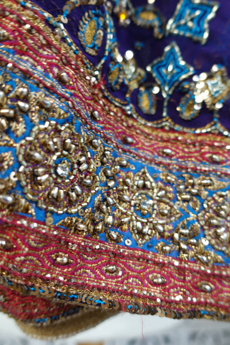 Deep Purple Embellished Banarsi Dupatta - New