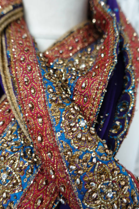 Deep Purple Embellished Banarsi Dupatta - New