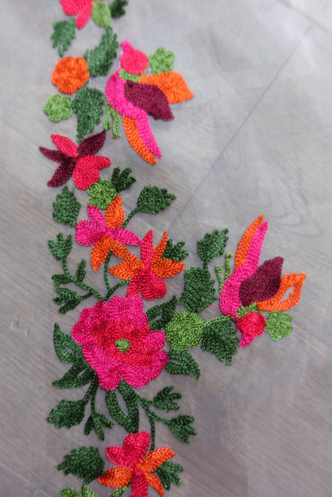 Peach Floral Embroidered Dupatta - New