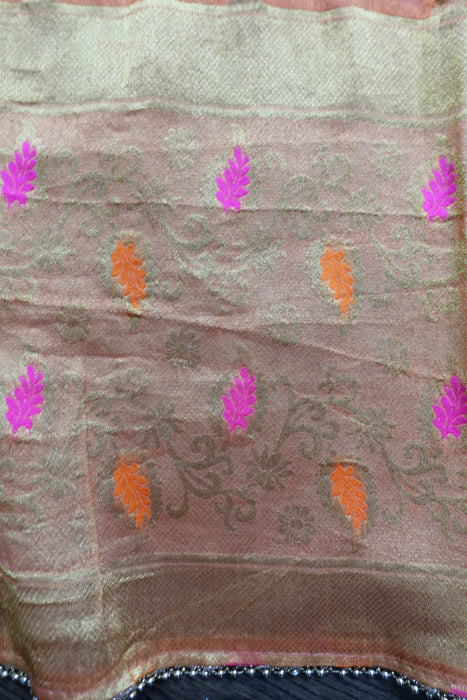 Orange Chiffon Banarsi Dupatta - New