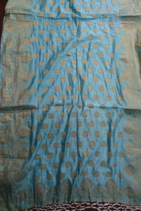 Sky Blue Banarsi Style Brocade - New